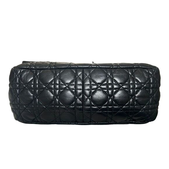 Authentic Christian Dior Black Cannage Quilted Lambskin Leather New Lock Bag - Picture 10 of 13